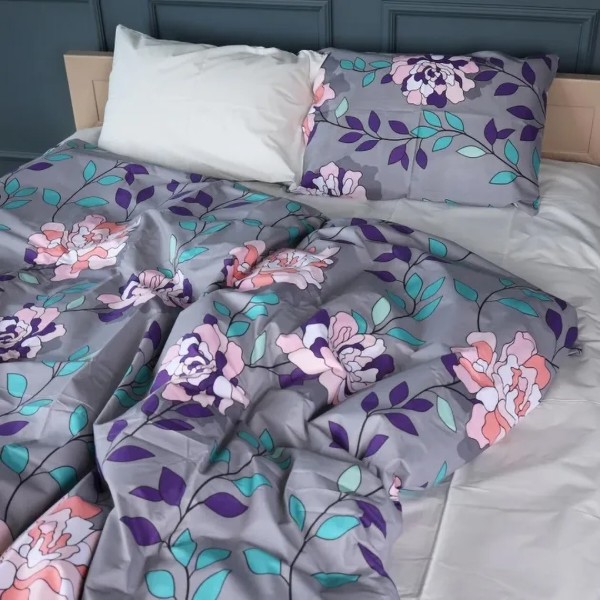 Фото - Комплект постельного белья MirSon Бязь 17-0738 Lavender Smoke Blooms 220х240 (2200010842128)